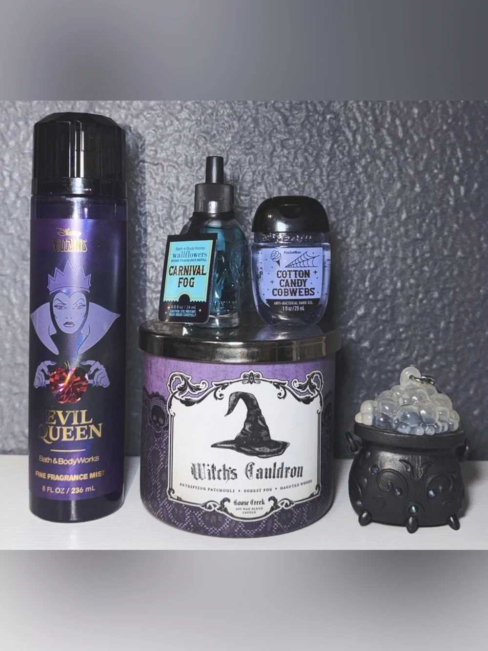 Goosecreek Purple Witch's Cauldron Jar Candle & Bath and Body works bundle